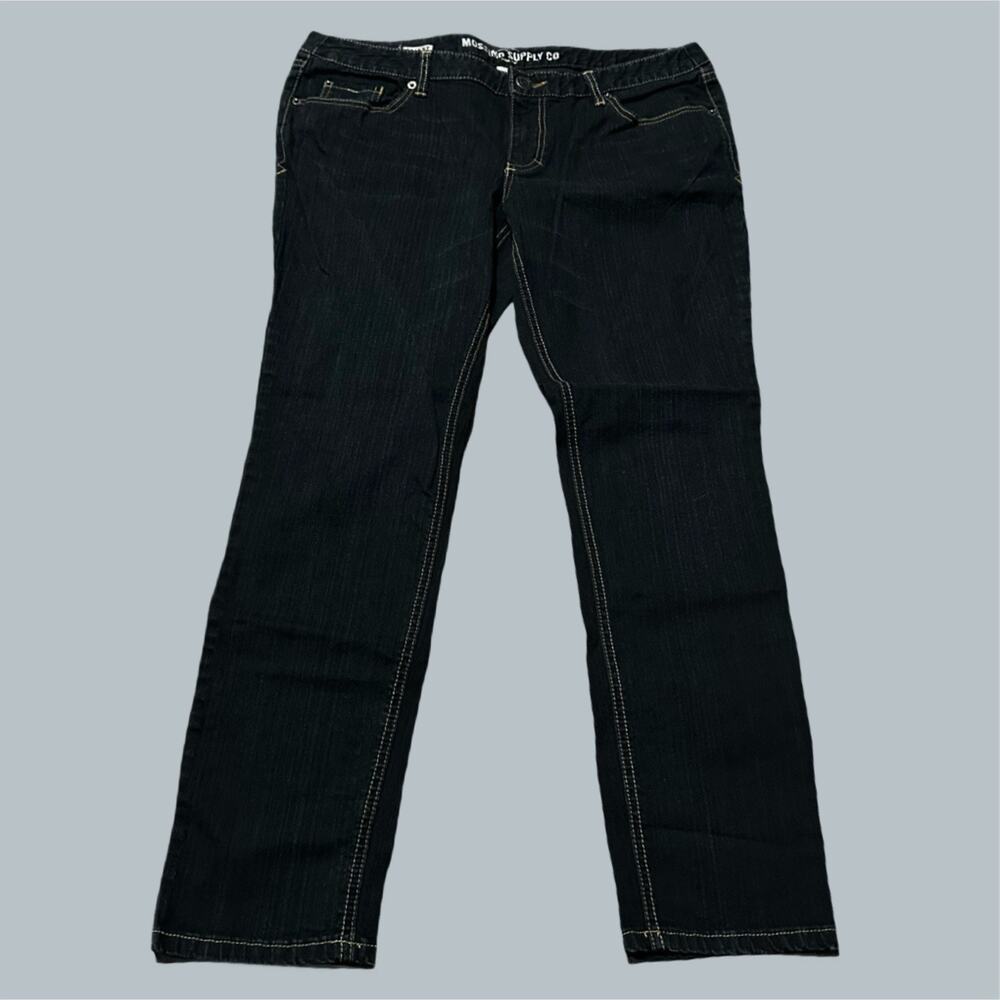 mossimo Women's dark wash jeans pants skinny size 17 small 6 cotton mid rise